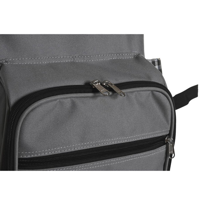 DKD Home Decor Set de Picnic de 9 Piezas en Poliéster Gris Oscuro