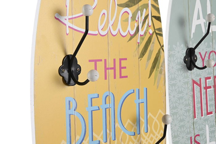 DKD Home Decor Perchero Pared Mediterraneo Amarillo Verde Menta Madera 7 x 90 x 30 cm (2 Unidades) DKD Home Decor Perchero Pared Mediterraneo Amarillo Verde Menta Madera 7 x 90 x 30 cm (2 Unidades)