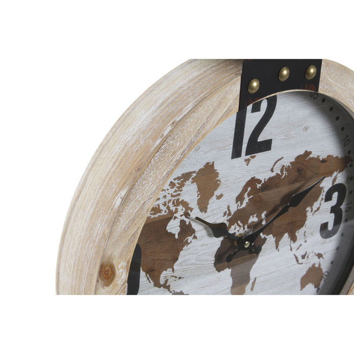 DKD Home Decor Reloj de Pared Mapamundi Pack de 2 unidades