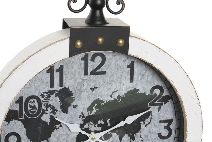 DKD Home Decor Reloj de Pared Mapamundi Marron Negro 4 x 54 x 40 cm (2 Unidades)