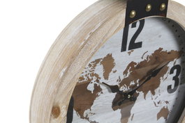 DKD Home Decor Reloj de Pared Mapamundi Pack de 2 unidades