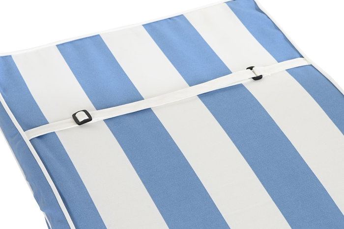 DKD Home Decor Cojín para Silla de Terraza y Jardín, Azul Celeste y Blanco, 42 x 5 x 115 cm DKD Home Decor Cojín para Silla de Terraza y Jardín, Azul Celeste y Blanco, 42 x 5 x 115 cm