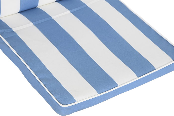 DKD Home Decor Cojín para Silla de Poliéster con Rayas, Azul Celeste y Blanco