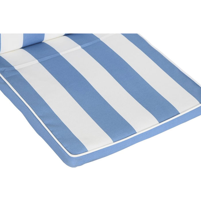DKD Home Decor Cojín para Silla de Poliéster con Rayas, Azul Celeste y Blanco