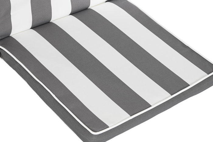 DKD Home Decor Cojín para Silla de Poliéster con Rayas, Gris y Blanco