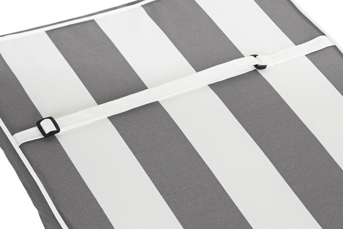 DKD Home Decor Cojín Silla Terraza y Jardín Gris Blanco 42 x 5 x 115 cm