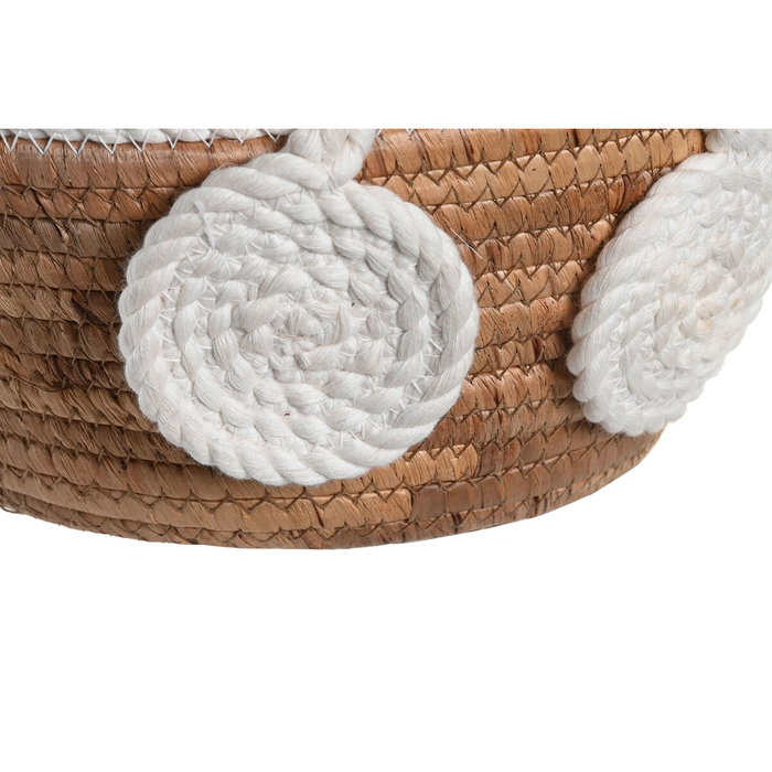 DKD Home Decor Cesta de Seagrass y Algodón 29x29x14 cm Natural