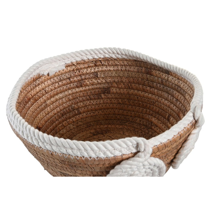 DKD Home Decor Cesta de Seagrass y Algodón 29x29x14 cm Natural