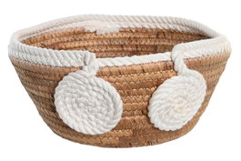 DKD Home Decor Cesta de Seagrass y Algodón 29x29x14 cm Natural