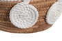 DKD Home Decor Cesta Boho Seagrass y Algodón 29x29x14 cm Natural y Blanco para Centro de Mesa