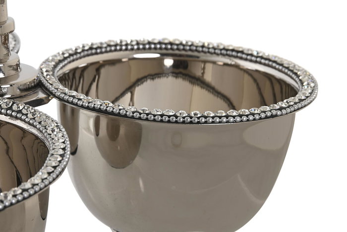 DKD Home Decor Centro de Mesa Camila Glam Plateado Aluminio Acrilico 24x24x18 cm