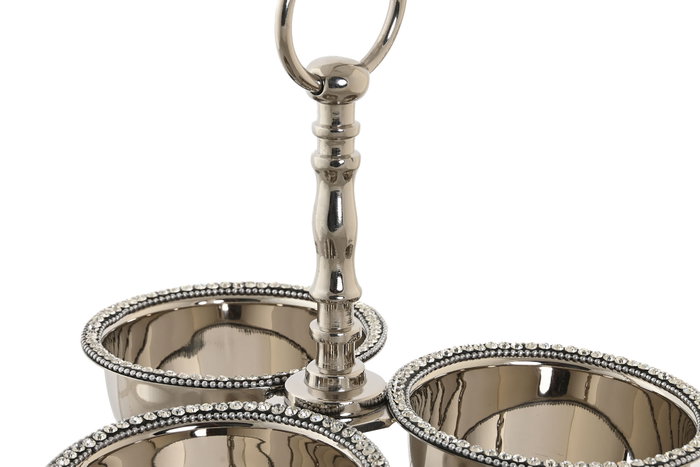 DKD Home Decor Centro de Mesa Aluminio y Acrílico Cromado Plateado CAMILA