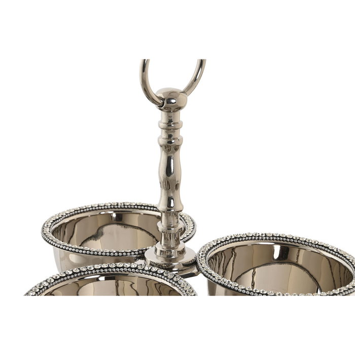 DKD Home Decor Centro de Mesa Aluminio y Acrílico Cromado Plateado CAMILA