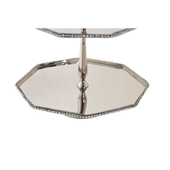 DKD Home Decor Centro de Mesa de Aluminio Plateado 28x28x47 cm
