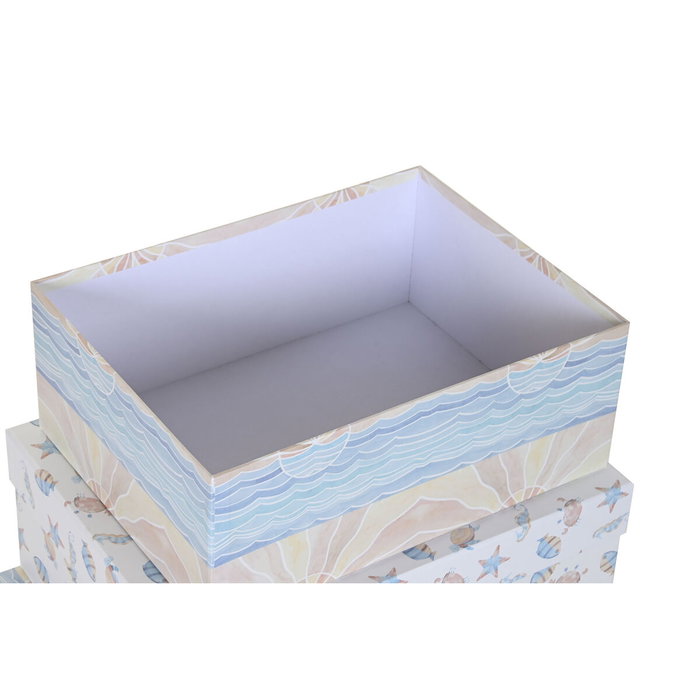 DKD Home Decor Set de 10 Cajas de Cartón Multicolor