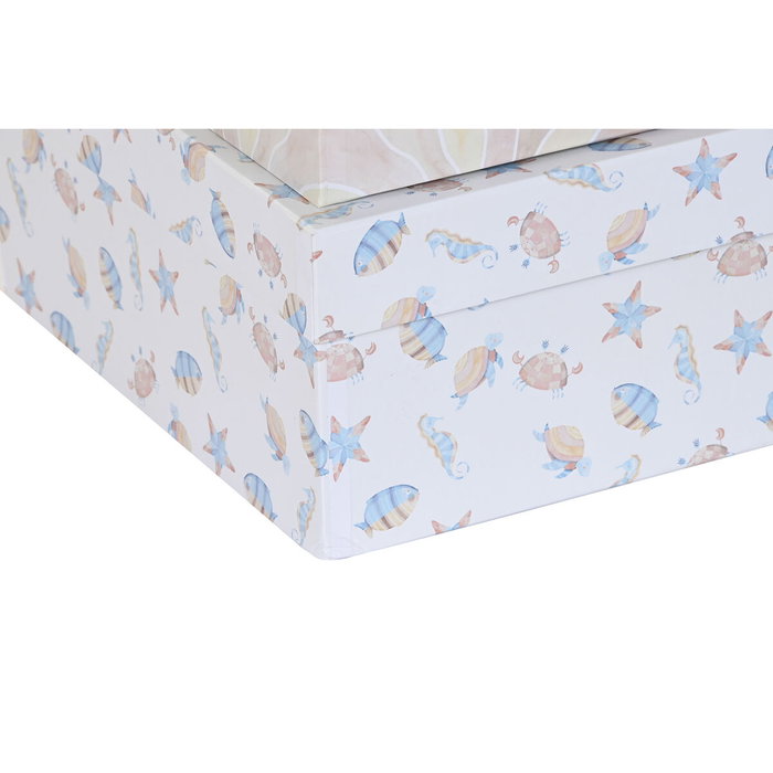 DKD Home Decor Set de 10 Cajas de Cartón Multicolor