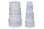 DKD Home Decor Playa 23 Caja Infantil Multicolor Carton Redonda 37.5 x 37.5 x 18 cm Set de 10
