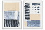 DKD Home Decor Cuadro Abstracto Azul Beige 4.5 x 90 x 60 cm (2 Unidades) Lienzo, Poliéster, PS, Pino