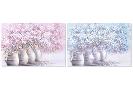 DKD Home Decor Cuadro Lila Gris 120 x 80 x 3 cm (2 Unidades)