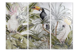 DKD Home Decor Set de 3 Cuadros sobre Lienzo Abeto Tropical 90x3x190 cm