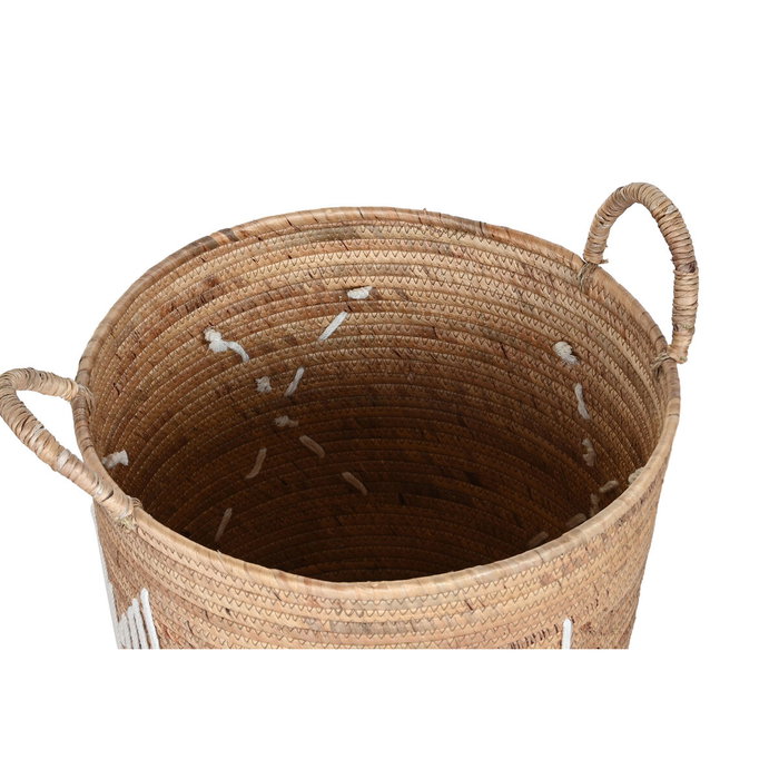 DKD Home Decor Set de 3 Cestas de Seagrass y Cuerda Natural