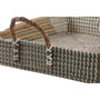 DKD Home Decor Set de 2 Bandejas de Decoración Seagrass Natural y Amarillo