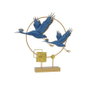 DKD Home Decor Decoración de Metal Garzas Azul y Dorado 51x51 cm