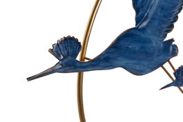 DKD Home Decor Azul Dorado 9 x 51 x 51 cm Decoracion Garzas Metal