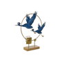 DKD Home Decor Decoración de Metal Garzas Azul y Dorado 51x51 cm
