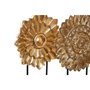 DKD Home Decor Decoración de Círculos en Resina y Metal Dorado y Negro