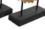 DKD Home Decor Decoración Moderna Dorado Negro Resina Metal 2 Unidades 8 x 34 x 25 cm