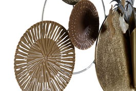 DKD Home Decor Decoracion Pared Dorado Cobrizo Metal Circulos 8.3 x 49 x 90 cm