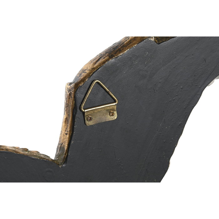 DKD Home Decor Decoración Pared Glam Dorado Resina Espejo Garza 26 x 2 x 35.5 cm