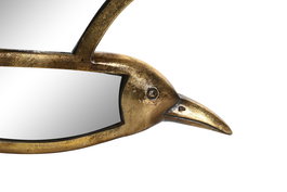 DKD Home Decor Decoración Pared Dorado Resina Espejo Gaviota 32.5 x 3 x 28 cm