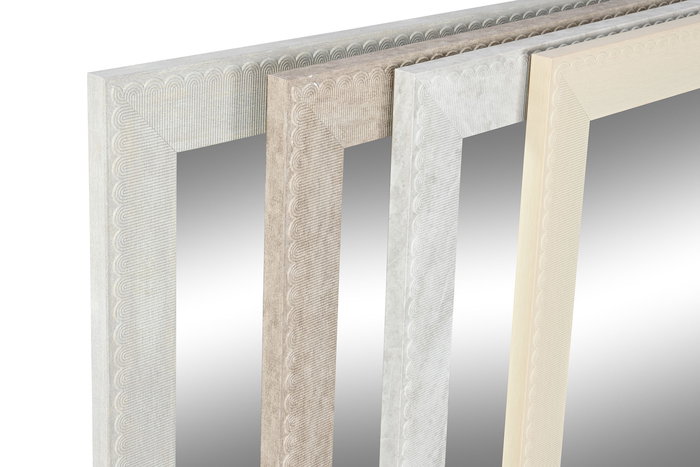 DKD Home Decor Espejo Tradicional Blanco Beige 70 x 97 x 2 cm