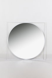 DKD Home Decor Espejo de Hierro y Cristal Blanco 85,5x85,5 cm
