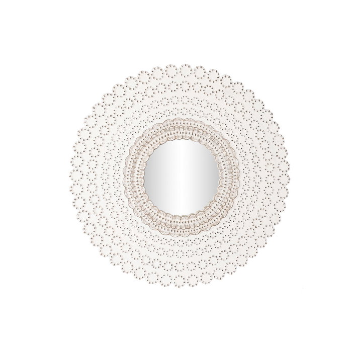 DKD Home Decor Espejo Decapé Blanco 120x120 cm