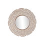 DKD Home Decor Espejo Blanco Natural Mango Cristal 90 x 90 x 1.5 cm