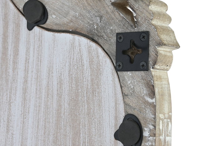 DKD Home Decor Espejo Tradicional con Marco Blanco y Natural, 180 cm Alto x 70 cm Ancho, de Madera y Cristal para Pared