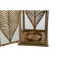DKD Home Decor Farola de Metal con Hojas Dorado