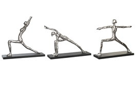 DKD Home Decor Figura de Yoga Surtido de 3 Piezas en Aluminio y MDF