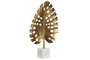 DKD Home Decor Decoración de Hoja en Aluminio y Mármol, Dorado y Blanco