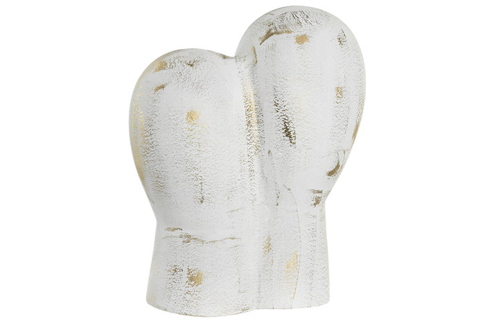 DKD Home Decor Figura de Aluminio Blanco y Dorado 23x10x30 cm