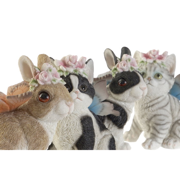 DKD Home Decor Set de 4 Figuras de Resina Conejo y Gato Surtido DKD Home Decor Set de 4 Figuras de Resina Conejo y Gato Surtido