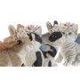 DKD Home Decor Set de 4 Figuras de Resina Conejo y Gato Surtido