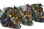 DKD Home Decor Set de 3 Figuras de Calavera en Resina y Metal Multicolor
