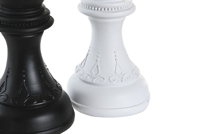 DKD Home Decor Figura de Resina Ajedrez Surtido de 4 Piezas Blanco y Negro DKD Home Decor Figura de Resina Ajedrez Surtido de 4 Piezas Blanco y Negro