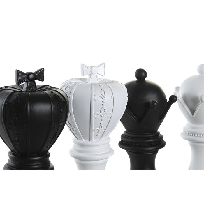 DKD Home Decor Figura de Resina Ajedrez Surtido de 4 Piezas Blanco y Negro DKD Home Decor Figura de Resina Ajedrez Surtido de 4 Piezas Blanco y Negro