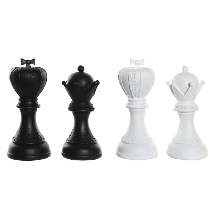DKD Home Decor Figura de Resina Ajedrez Surtido de 4 Piezas Blanco y Negro DKD Home Decor Figura de Resina Ajedrez Surtido de 4 Piezas Blanco y Negro