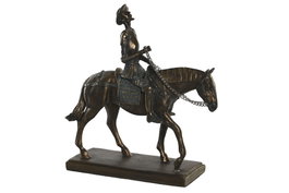 DKD Home Decor Figura de Resina Quijote sobre Caballo, Cobrizo